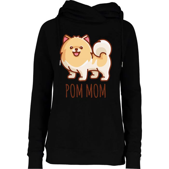 Cute Pomeranian Pom Mom funny gift Womens Funnel Neck Pullover Hood