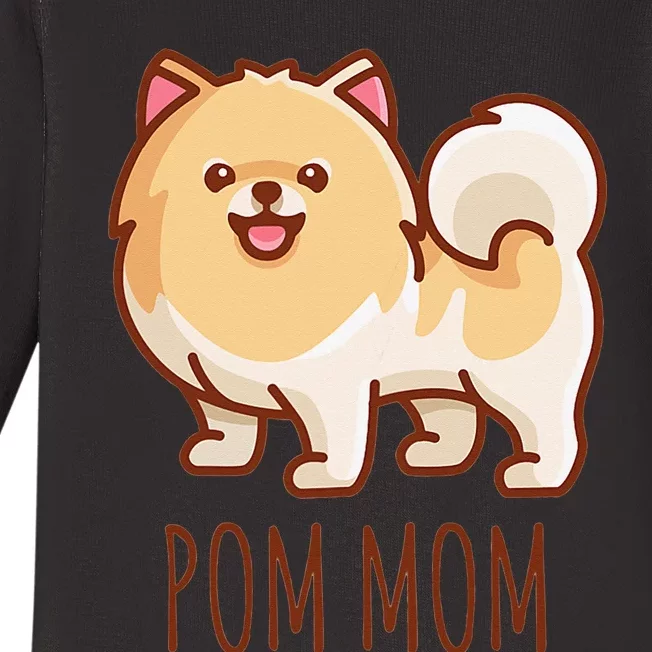 Cute Pomeranian Pom Mom funny gift Baby Long Sleeve Bodysuit