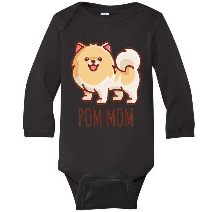 Cute Pomeranian Pom Mom funny gift Baby Long Sleeve Bodysuit