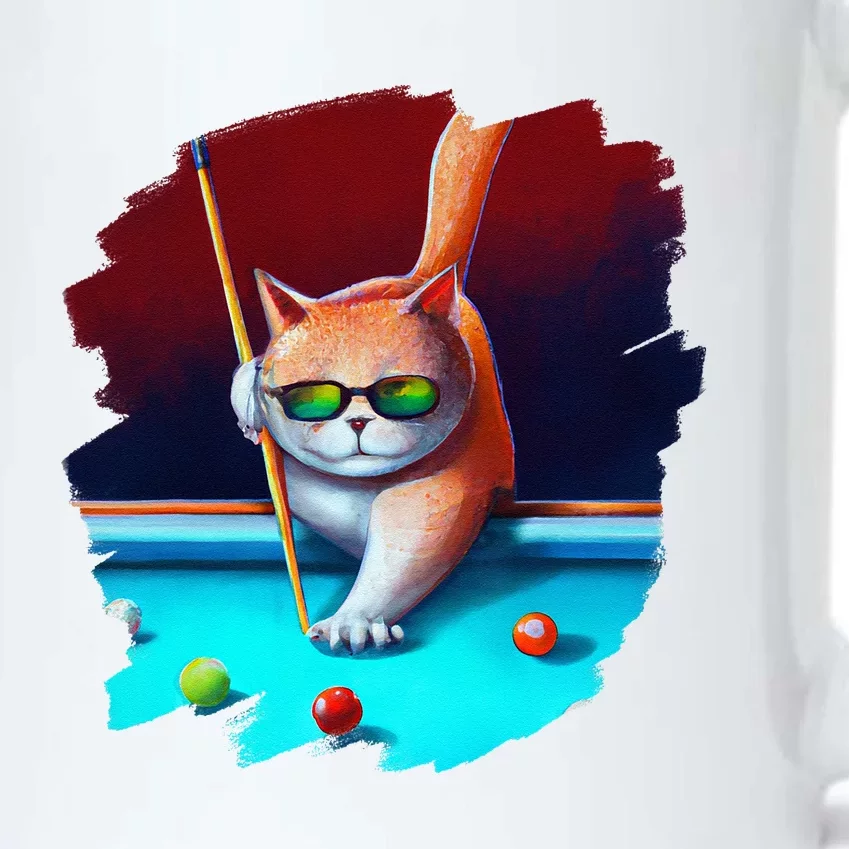 Cat Playing Pool Billiards In Lounge Cool Funny Cats Black Color Changing Mug