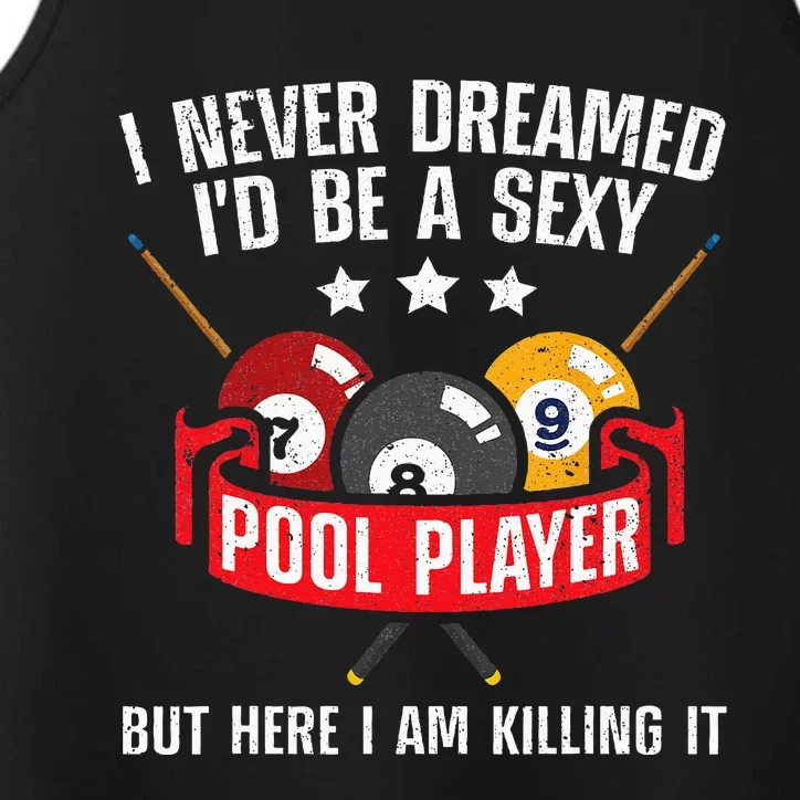 Cool Pool Player Design For Men Women Pool Billiards Player Performance Tank