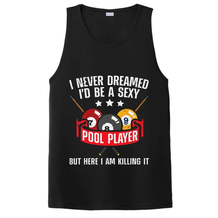 Cool Pool Player Design For Men Women Pool Billiards Player Performance Tank