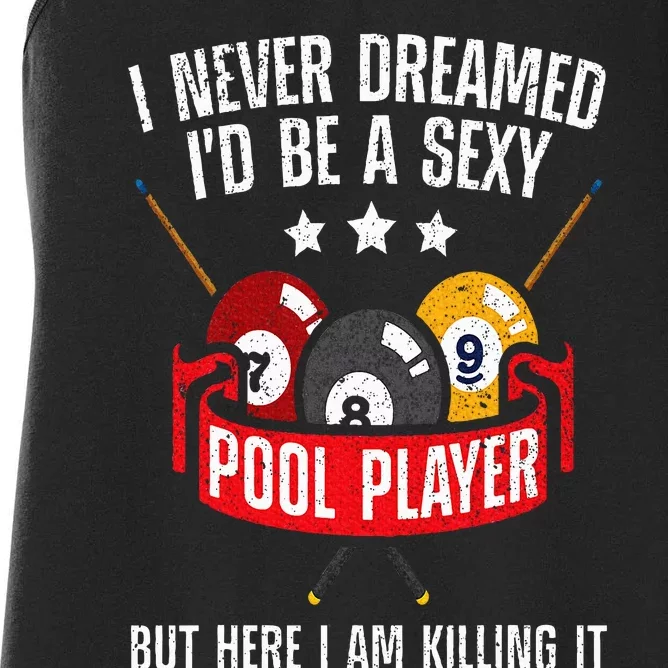 Cool Pool Player Design For  Pool Billiards Player Women's Racerback Tank