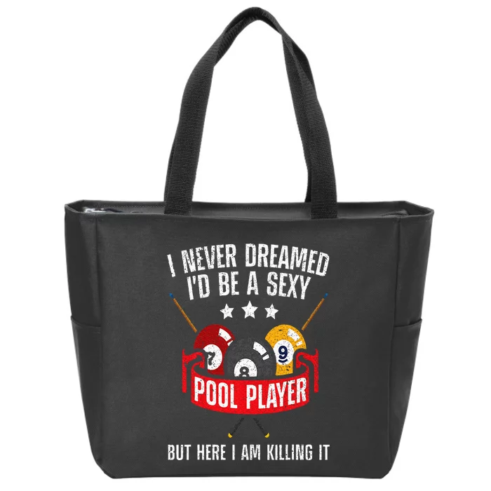 Cool Pool Player Design For  Pool Billiards Player Zip Tote Bag