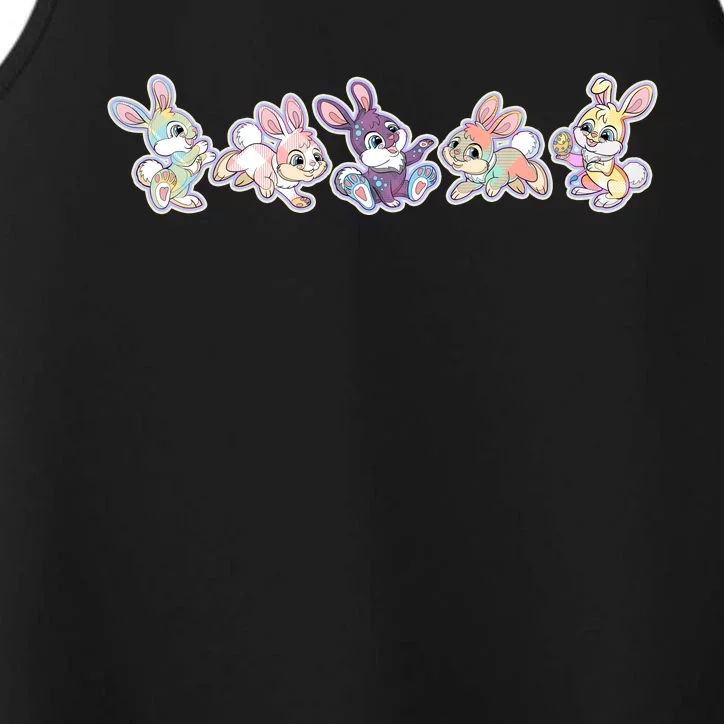 Cute Pastel Plaid Easter Bunnies Bunny Rabbits Performance Tank