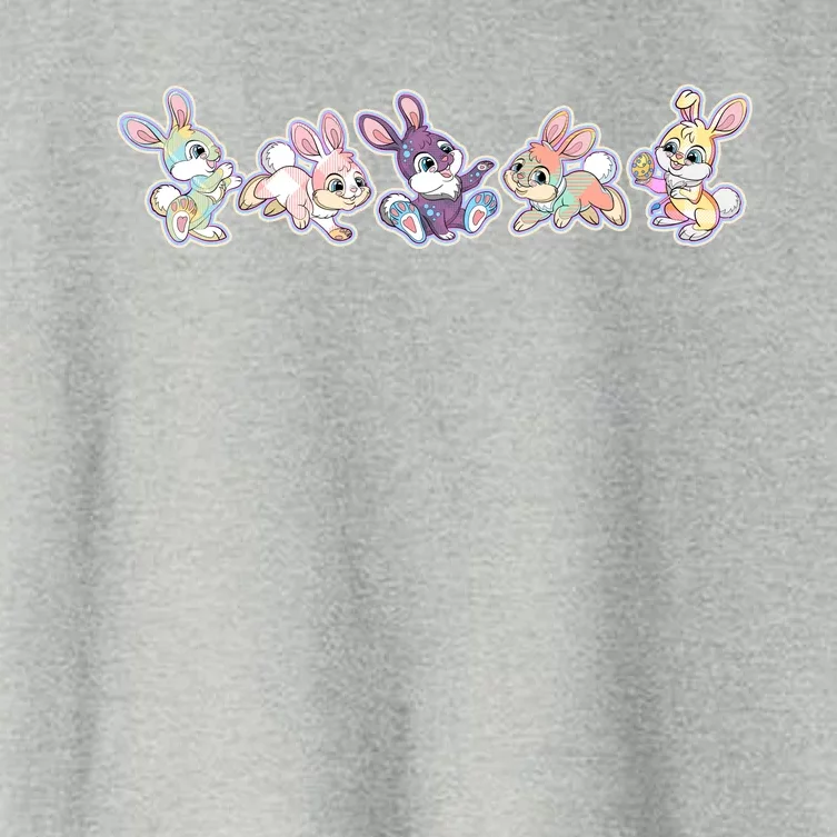 Cute Pastel Plaid Easter Bunnies Bunny Rabbits Women's Crop Top Tee