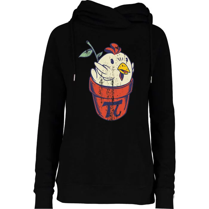 Chicken Pot PI Day Math Funny Teacher Womens Funnel Neck Pullover Hood