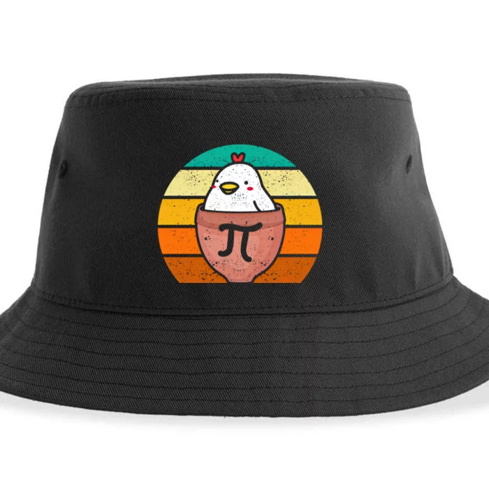 Chicken Pot Pi Day Funny Math Teacher Mathematics Lover Gift Sustainable Bucket Hat