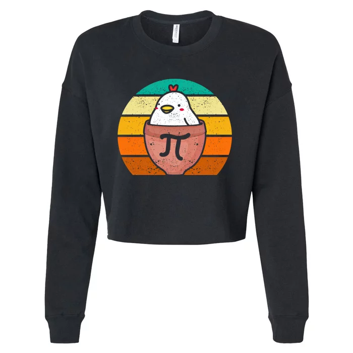 Chicken Pot Pi Day Funny Math Teacher Mathematics Lover Gift Cropped Pullover Crew