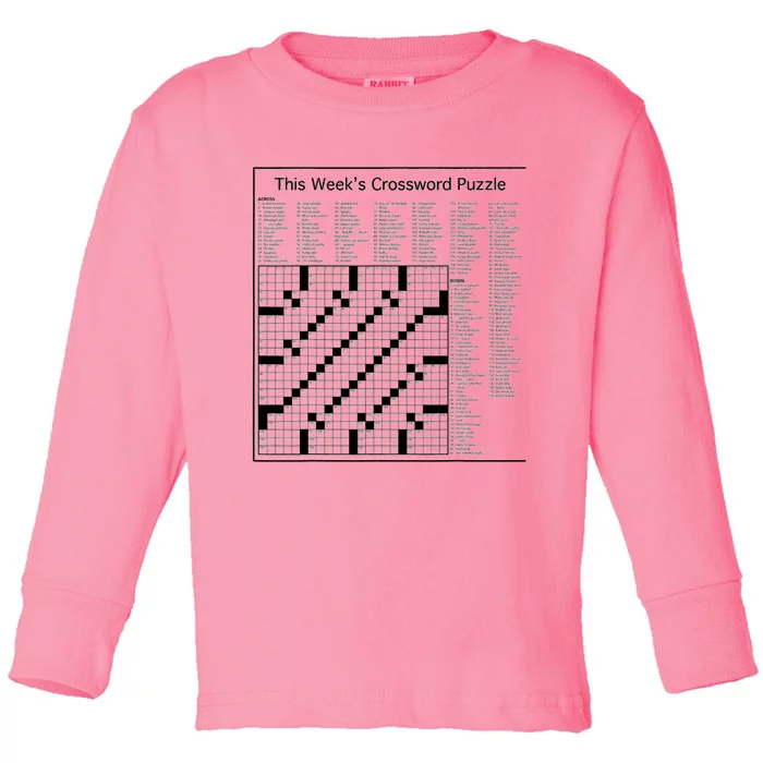 Crossword Puzzle Picture Toddler Long Sleeve Shirt