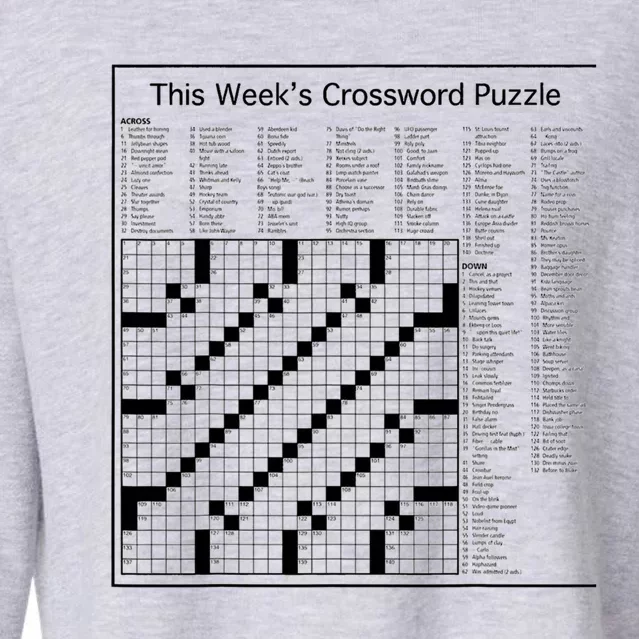 Crossword Puzzle Picture Cropped Pullover Crew