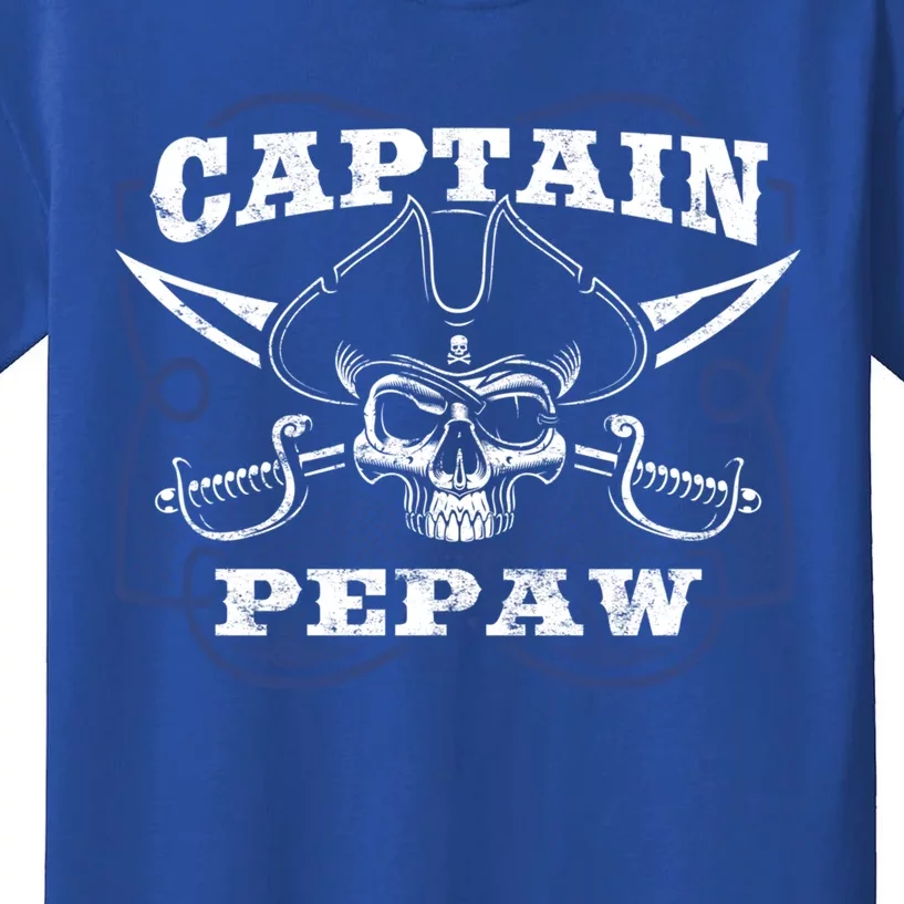 Captain Pepaw Pirate Skull Funny Grandpa Grandparents Day Cool Gift Kids T-Shirt