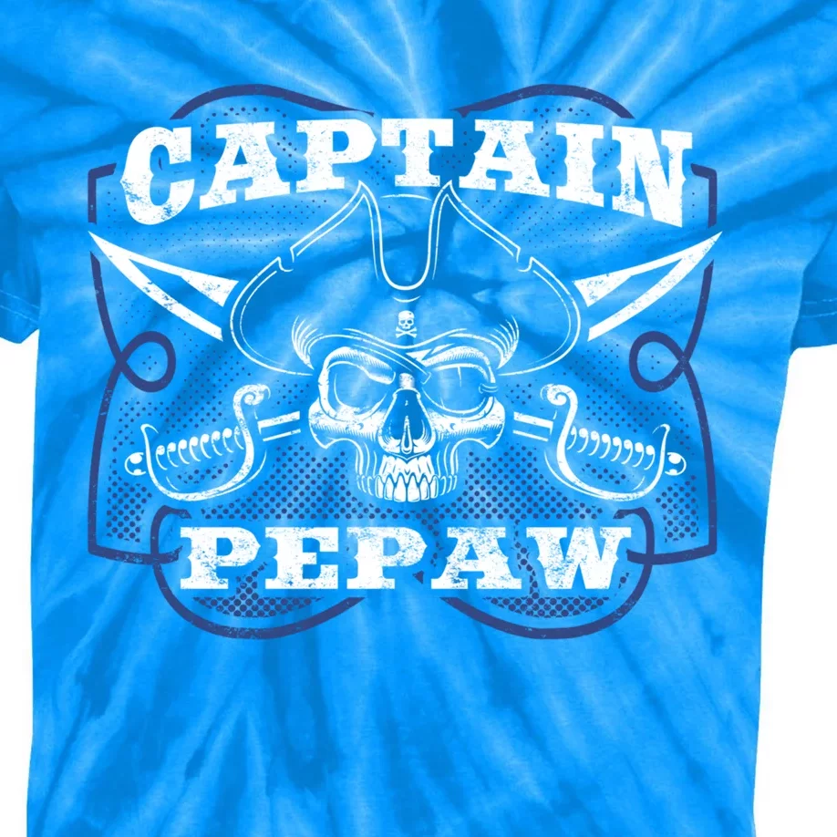 Captain Pepaw Pirate Skull Funny Grandpa Grandparents Day Cool Gift Kids Tie-Dye T-Shirt