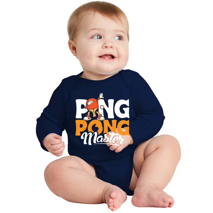 Cool Ping Pong Master For Table Tennis And Ping Pong Cool Gift Baby Long Sleeve Bodysuit