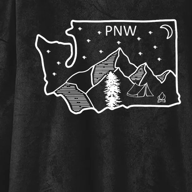 Cool Pnw Pacific Northwest Washington Hooded Wearable Blanket