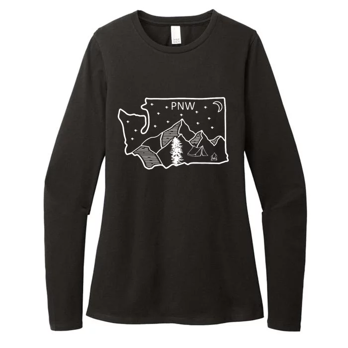 Cool Pnw Pacific Northwest Washington Womens CVC Long Sleeve Shirt