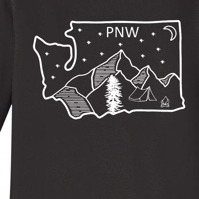 Cool Pnw Pacific Northwest Washington Baby Long Sleeve Bodysuit