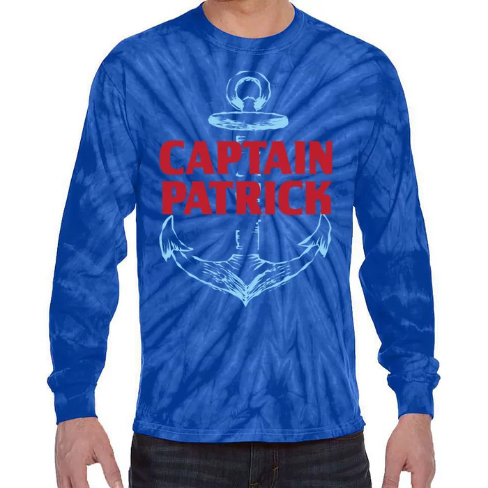 Captain Patrick Personalized Name Custom Nickname Boating Gift Tie-Dye Long Sleeve Shirt