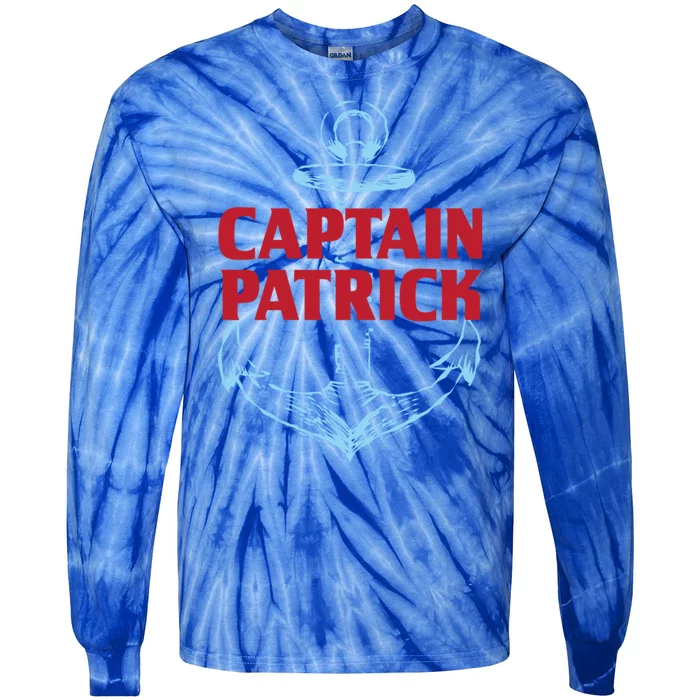 Captain Patrick Personalized Name Custom Nickname Boating Gift Tie-Dye Long Sleeve Shirt