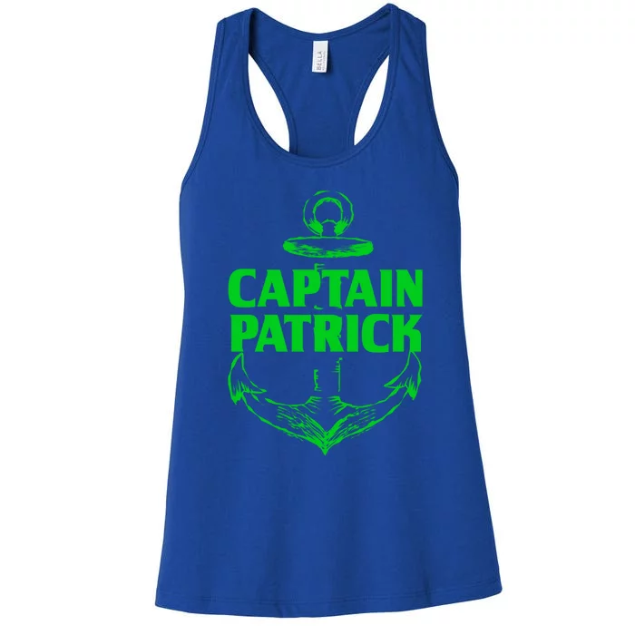 Captain Patrick Personalized Name Custom Nickname Boating Gift Women's Racerback Tank