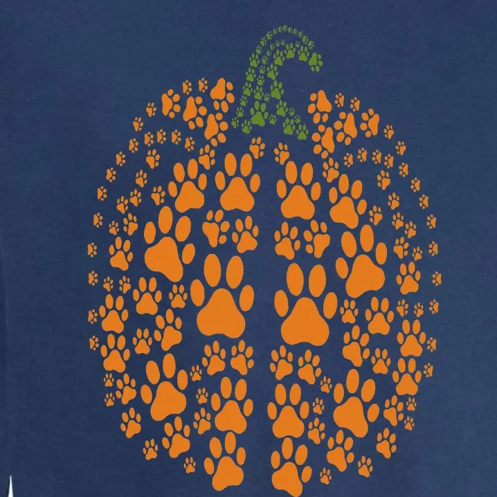 Cute Paw Pumpkin Dog Cat Halloween Thanksgiving Fall Vibes Garment-Dyed Sweatshirt