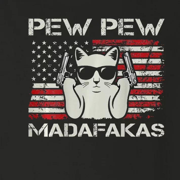 Cats Pew Pew Madafakas Usa Funny Cat Lover Toddler Long Sleeve Shirt