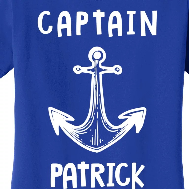 Captain Patrick Personalized Name Funny Pontoon Captain Gift Women's T-Shirt