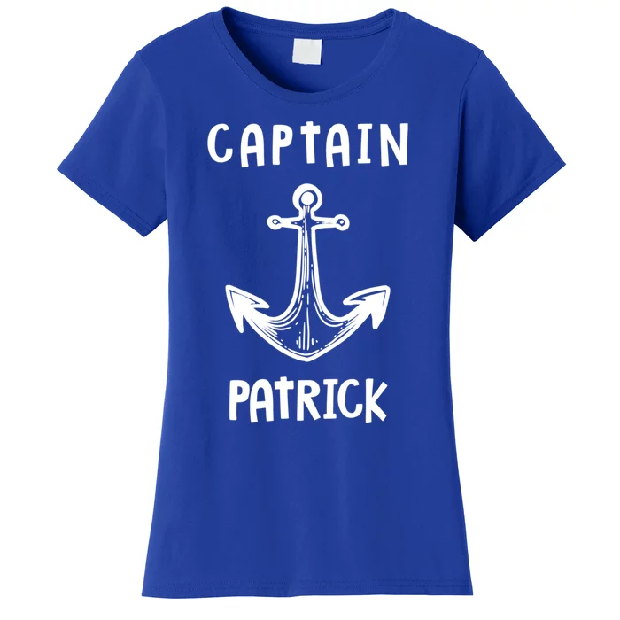 Captain Patrick Personalized Name Funny Pontoon Captain Gift Women's T-Shirt