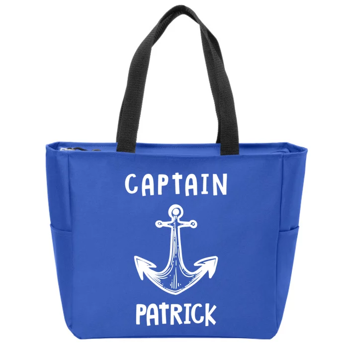 Captain Patrick Personalized Name Funny Pontoon Captain Gift Zip Tote Bag