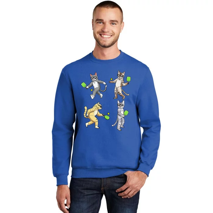 Cats Playing Pickleball Tall Sweatshirt