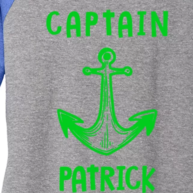 Captain Patrick Personalized Name Funny Pontoon Captain Gift Women's Tri-Blend 3/4-Sleeve Raglan Shirt