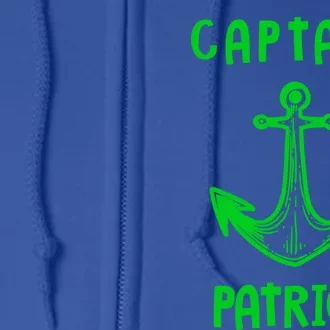 Captain Patrick Personalized Name Funny Pontoon Captain Gift Full Zip Hoodie