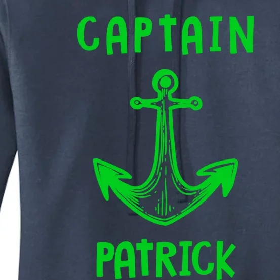 Captain Patrick Personalized Name Funny Pontoon Captain Gift Women's Pullover Hoodie