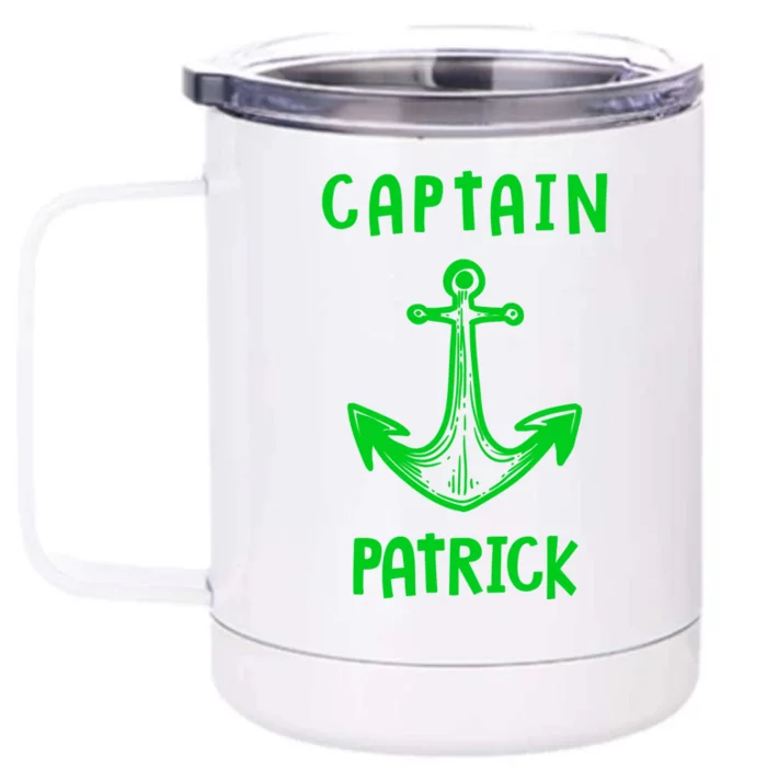 Captain Patrick Personalized Name Funny Pontoon Captain Gift Front & Back 12oz Stainless Steel Tumbler Cup