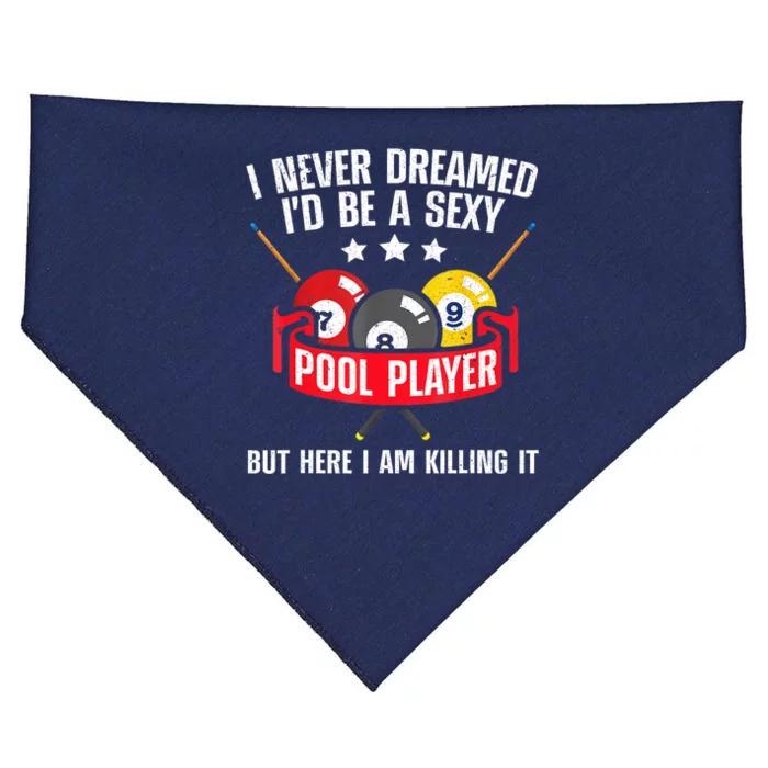 Cool Pool Player Billiards Play Best Gifts Funny Sport USA-Made Doggie Bandana