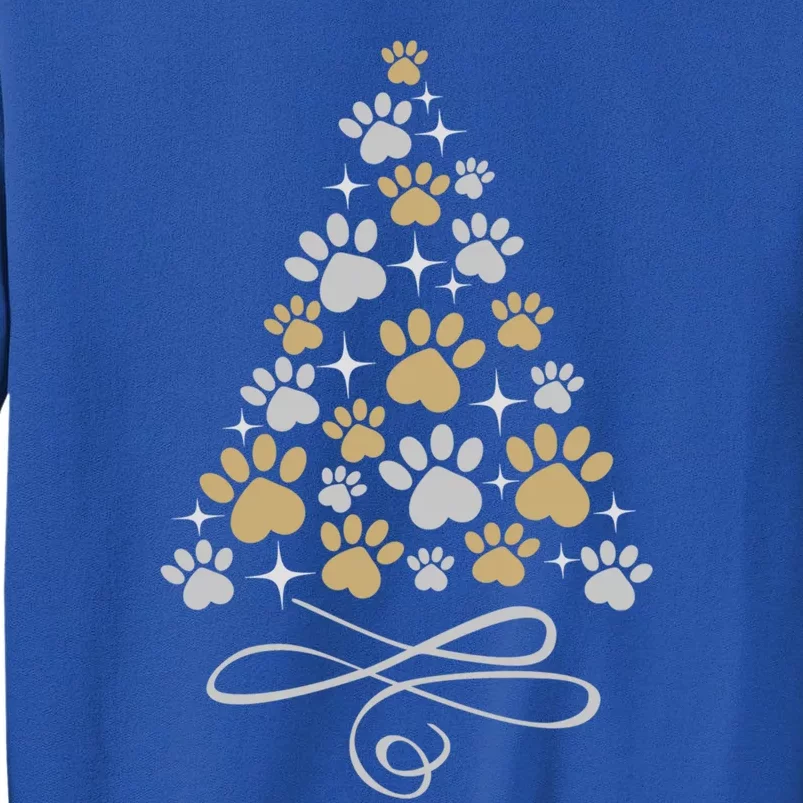 Christmas Paw Print Dogs Cat Christmas Tree Dog Cats Xmas Gift Sweatshirt