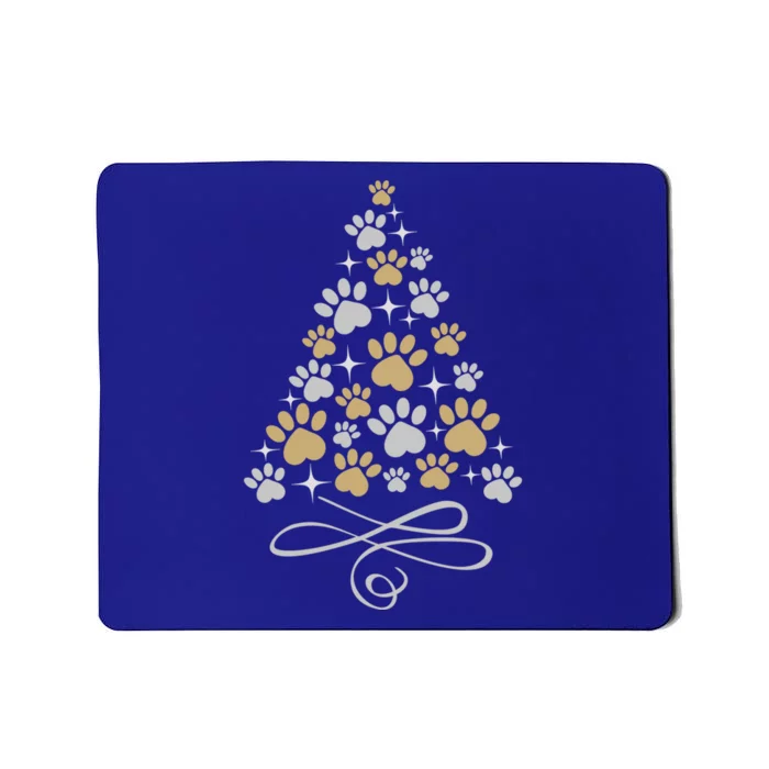 Christmas Paw Print Dogs Cat Christmas Tree Dog Cats Xmas Gift Mousepad