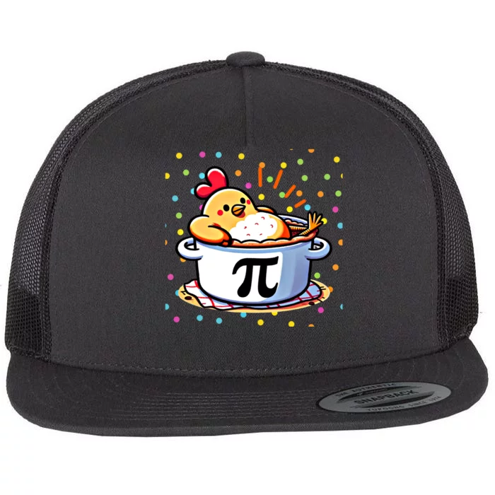 Chicken Pot Pi Funny Pi Day Math Lover Teacher Gift Flat Bill Trucker Hat