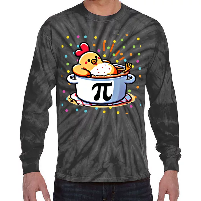 Chicken Pot Pi Funny Pi Day Math Lover Teacher Gift Tie-Dye Long Sleeve Shirt