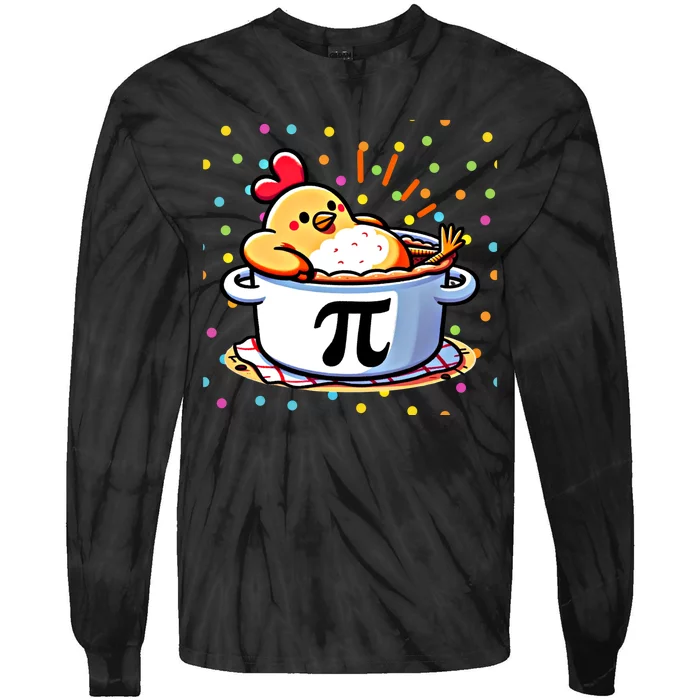 Chicken Pot Pi Funny Pi Day Math Lover Teacher Gift Tie-Dye Long Sleeve Shirt