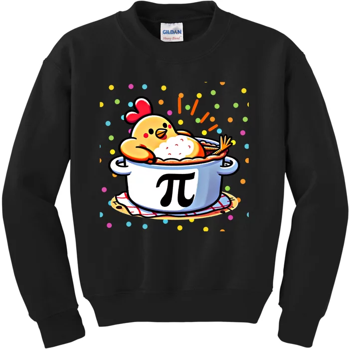 Chicken Pot Pi Funny Pi Day Math Lover Teacher Gift Kids Sweatshirt