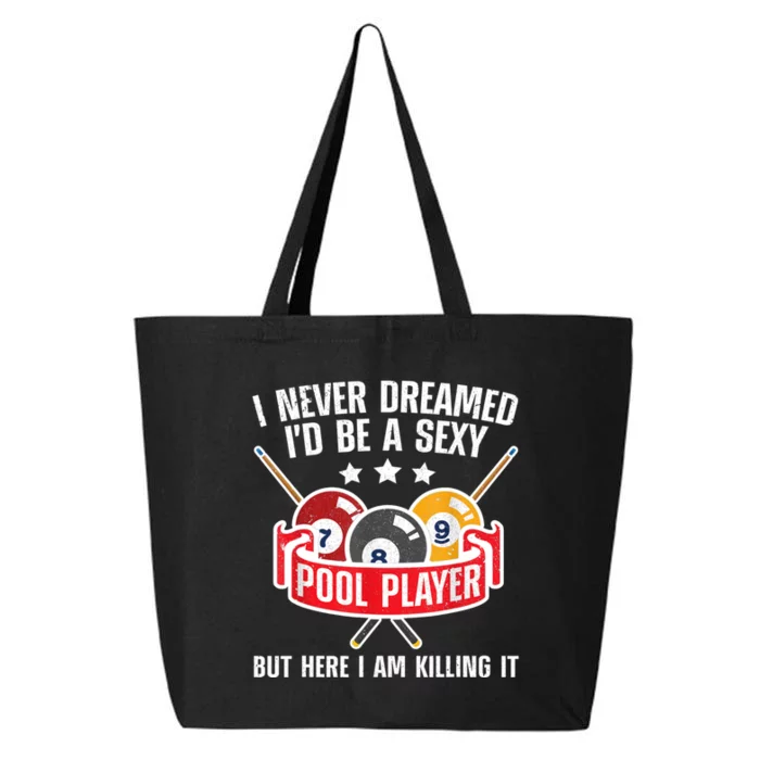 Cool Pool Player Design For Men Women Pool Billiards Player 25L Jumbo Tote