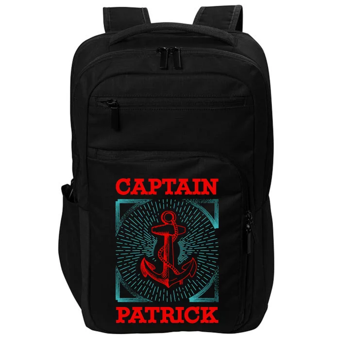 Captain Patrick Personalized Name Sea Boating Trip Gift Impact Tech Backpack