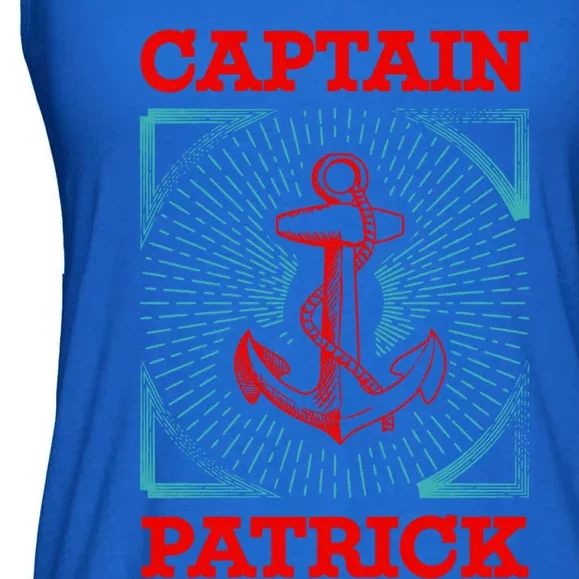 Captain Patrick Personalized Name Sea Boating Trip Gift Ladies Essential Flowy Tank