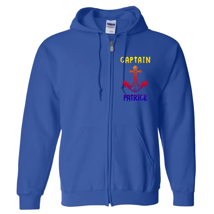 Captain Patrick Personalized Name Funny Pontoon Captain Cool Gift Full Zip Hoodie