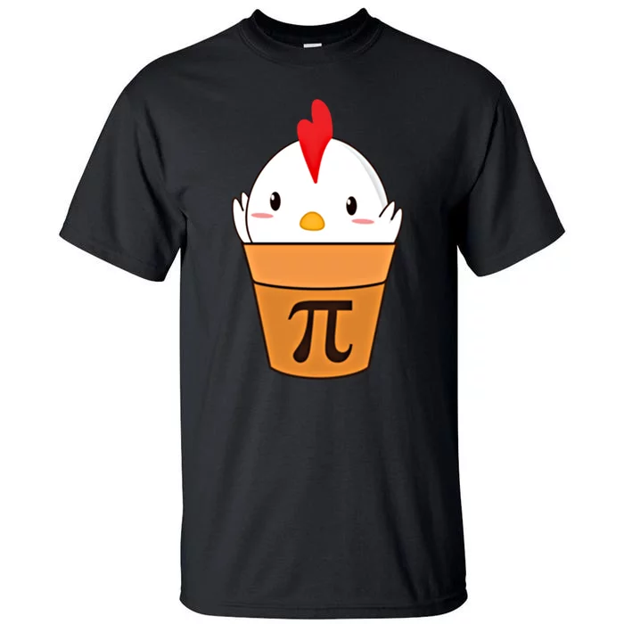 Chicken Pot Pi Funny Pie Day Cartoon Chicken Pot Pi Cute Gift Tall T-Shirt