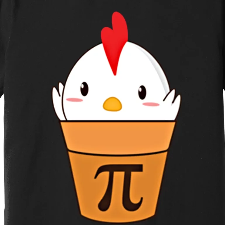 Chicken Pot Pi Funny Pie Day Cartoon Chicken Pot Pi Cute Gift Premium T-Shirt