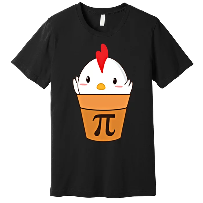 Chicken Pot Pi Funny Pie Day Cartoon Chicken Pot Pi Cute Gift Premium T-Shirt