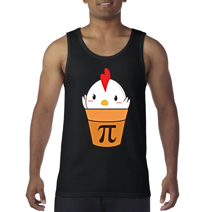 Chicken Pot Pi Funny Pie Day Cartoon Chicken Pot Pi Cute Gift Tank Top