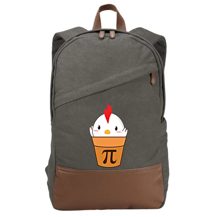 Chicken Pot Pi Funny Pie Day Cartoon Chicken Pot Pi Cute Gift Cotton Canvas Backpack